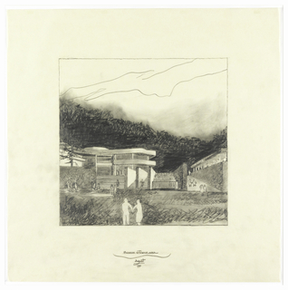 Drawing, Design for Museum Entrance Area, J. Paul Getty  Center, Los Angeles