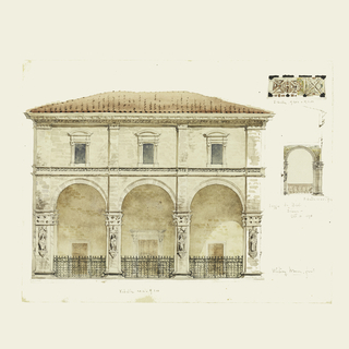 Drawing, Loggia del Papa o dei Nobile (Loggia of the Pope or the Nobility), Siena, Italy