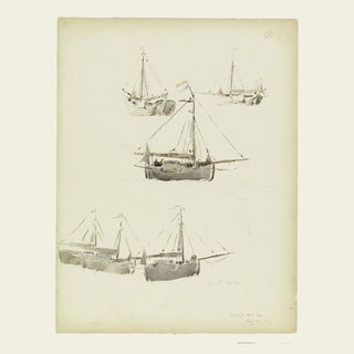 Drawing, Dutch Barges