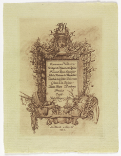 Print, Menu for the Ball Given by James Hazen Hyde, January 31, 1905