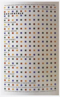 Poster, Designtalk: Lecture Series at Cooper Union