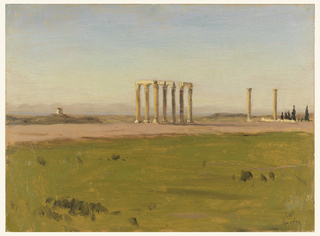 Drawing, Study of the ruins of the Temple of Olympian Zeus