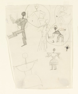 Drawing, Studies of Harlequin Figures