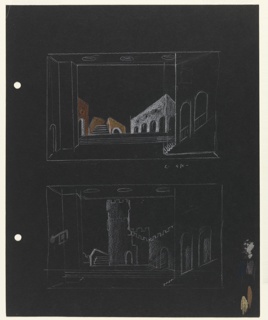 Drawing, Stage Design: Studies for Act I, Scene 2, for "Othello"
