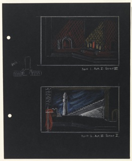 Drawing, Stage Design: Act I, Scene 3 and Act II, Scene 1, for "Othello"