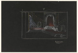 Drawing, Stage Design: Bedchamber, Act IV, Scene 2, for "Othello"
