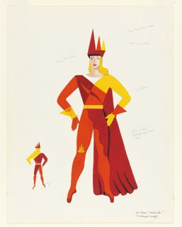 Drawing, Costume Design: Red Queen, for "Checkmate"