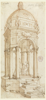 Drawing, Catafalque of the Bolognese Artist Elisabetta Sirani