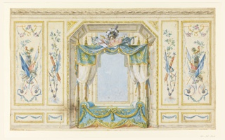 Drawing, Elevation of the Wall of a Bedroom with Alcove