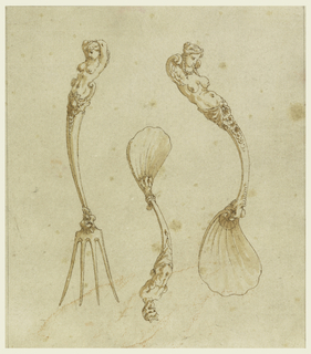 Drawing, Design for a Fork and Two Spoons
