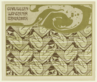 Print, Donauwellen Wanddekor fur ein Badezimmer (Danube Wave Wall Decoration for a Bathroom), plate 4, in Die Quelle: Flächen Schmuck (The Source: Ornament for Flat Surfaces)