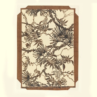 Stencil, Wisteria and Pine Leaves