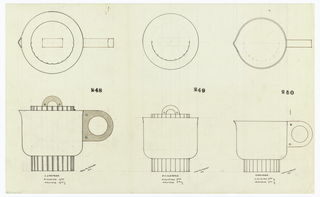 Drawing, Design for a Cofeepot, Sugar Bowl and Creamer