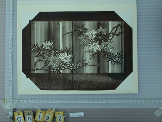 Katagami, Maple Leaves on Stripes