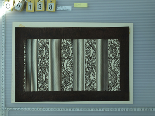 Katagami, Undulating Bush Clover, Flowers and Stripes