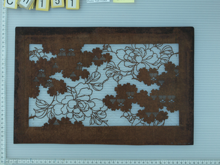 Katagami, Peonies and Blossoms