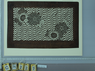 Katagami, Peonies and abstract waves