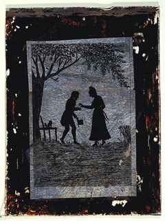 Silhouette, A Lady Greeting a Gentleman