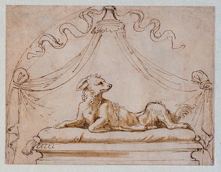 Drawing, Design for Memorial to a Dog