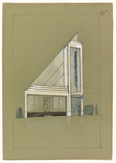 Drawing, Design for a Shopfront with Triangular Facade