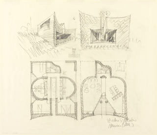 Drawing, Design for a Private House, Morbio Superiore, Switzerland