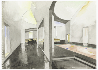 Drawing, Chapel of St. Ignatius, Seattle University: Interior View of Narthex (?)