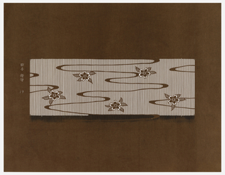 Katagami, Katagami: Cherry Blossoms and Streams on Stripes