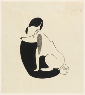 Drawing, Woman and Dog