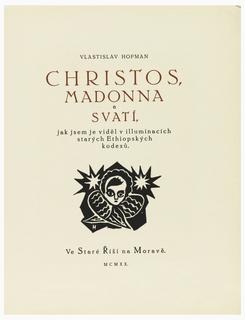 Portfolio, Title Page, "Ethiopie, cili Christos, Madonna a Svati, jak jsem ie videl v illuminacich starych ethiopskych kodexu" Portfolio