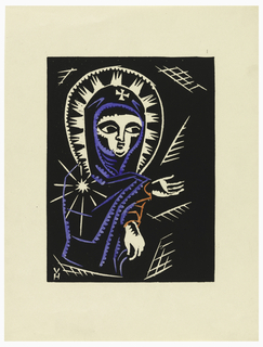 Print, Madonna, Plate I, "Ethiopie, cili Christos, Madonna a Svati, jak jsem ie videl v illuminacich starych ethiopskych kodexu" Portfolio