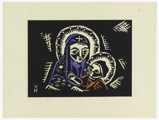 Print, Madonna s Brozskym Detatkem, Madonna and Child, Plate II, "Ethiopie, cili Christos, Madonna a Svati, jak jsem ie videl v illuminacich starych ethiopskych kodexu" Portfolio