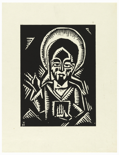 Print, Christos Zehajici, Christ, Plate III, "Ethiopie, cili Christos, Madonna a Svati, jak jsem ie videl v illuminacich starych ethiopskych kodexu" Portfolio