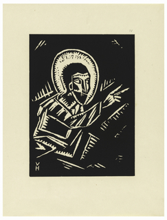 Print, Christos Kazici, Christ, Plate IV, "Ethiopie, cili Christos, Madonna a Svati, jak jsem ie videl v illuminacich starych ethiopskych kodexu" Portfolio