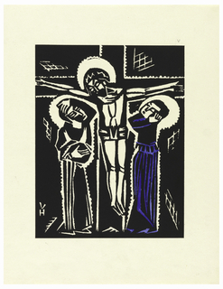 Print, Ukrizovani, Crucifixion, Plate V, "Ethiopie, cili Christos, Madonna a Svati, jak jsem ie videl v illuminacich starych ethiopskych kodexu" Portfolio