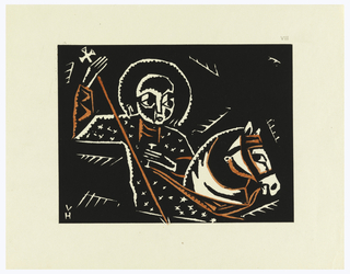 Print, Svaty Jiri, Saint George, Plate VIII, "Ethiopie, cili Christos, Madonna a Svati, jak jsem ie videl v illuminacich starych ethiopskych kodexu" Portfolio