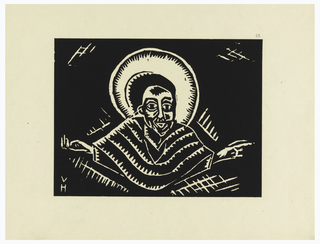 Print, Christos o Poslednim Soude, Christ, Plate IX, "Ethiopie, cili Christos, Madonna a Svati, jak jsem ie videl v illuminacich starych ethiopskych kodexu" Portfolio