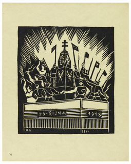 Print, 28 Rijen 1918, Plate VI, "Sest Dob Nashi Historie" Portfolio