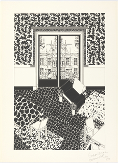 Print, Sitting Area, with View of the City