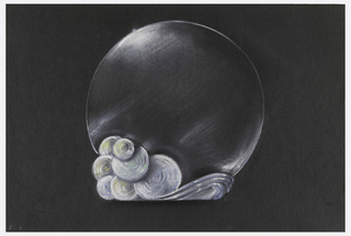 Drawing, Round mirror