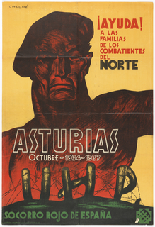 Poster, ¡Ayuda! A Las Familias de Los Combatientes del Norte/ Asturias/ Octubre-1934-1937 (Help! The Families of The Fighters from the North Asturias October 1934-1937)