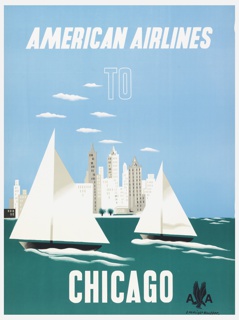 Poster, American Airlines to Chicago