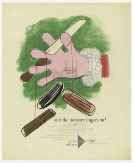 Drawing, Advertising Design for ShurEdge Knives: Santa's Hand