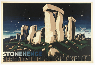 Poster, Stonehenge, See Britain First on Shell!