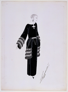 Drawing, Robe d'après-midi (Afternoon Dress), for Harpar's Bazaar