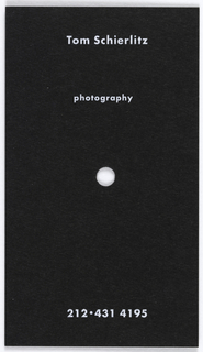 Business Card, Business Card for Tom Schierlitz Photography