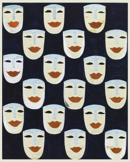 Drawing, Textile Design: Mask Pattern