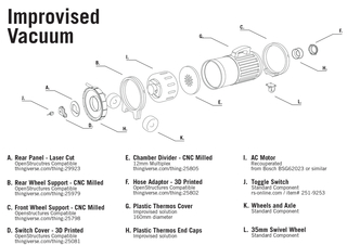 Digital Print, Improvised Vacuum Exploded Diagram