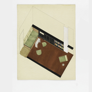 Drawing, Design for a Modern Living Room/Bedroom