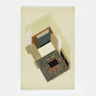 Drawing, Design for a Modern Bedroom/Living Room/Dining Room