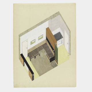 Drawing, Design for Living Room/Bed Room and Kitchen